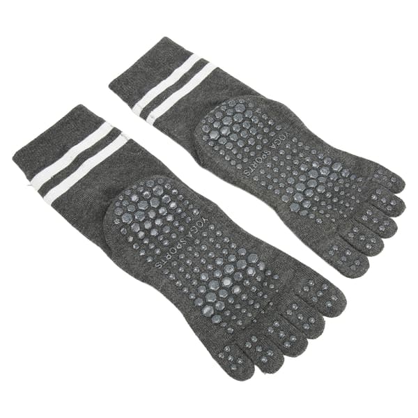 Split Toe Yoga Sokker Anti Slip Svedabsorption Bomuld Mellemlang Dame Tåsokker til Vinter