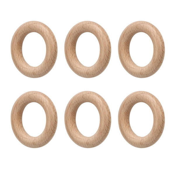 30 stk Treringer Uferdige Stabil bøk Finpolert Enkel fargelegging Makrameringer for håndverk DIY dekorasjon 4cm/1.6in
