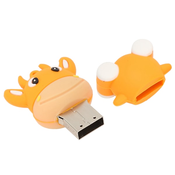 U-disk 3D tegneserie kalvemodell oransje USB-lagring for Windows 7/8/10/Vista/XP/Unix/2000/ME16GB