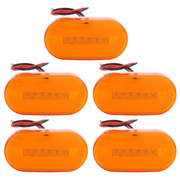 5 stk 6LED 12V sidemarkeringslys for lastebilhenger Praktisk tilbehør (gul)