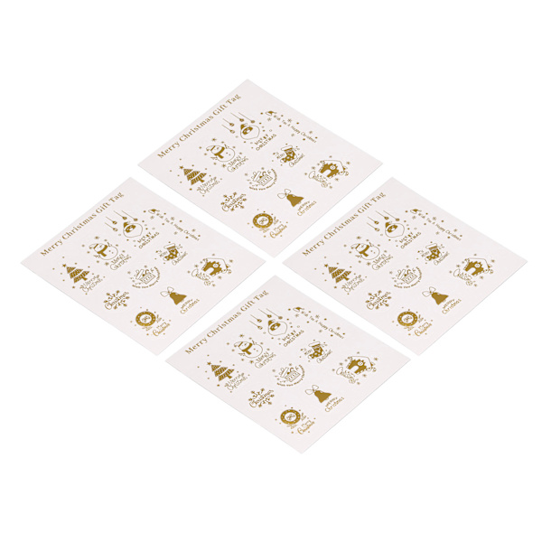 200 stk julegavemerker med flere motiver, tykke DIY julegaveinnpakningsmerker med hyssing
