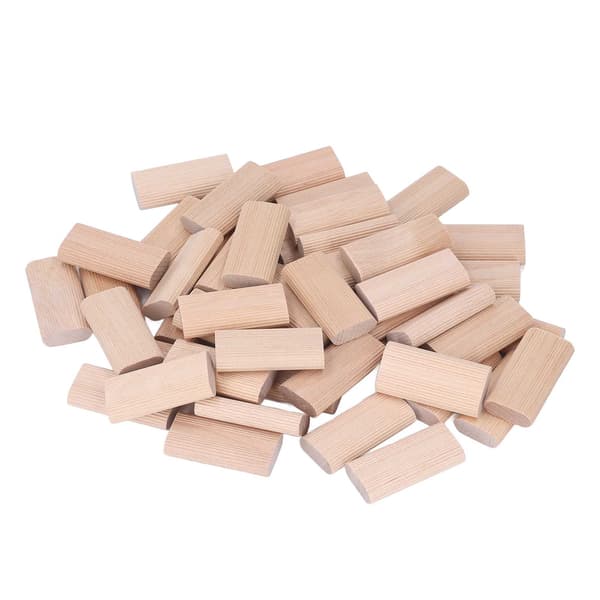 50 STK Treplugger Bøk Innsettingspluggblokk for Trebearbeiding Møbelspleising 8x22x40MM