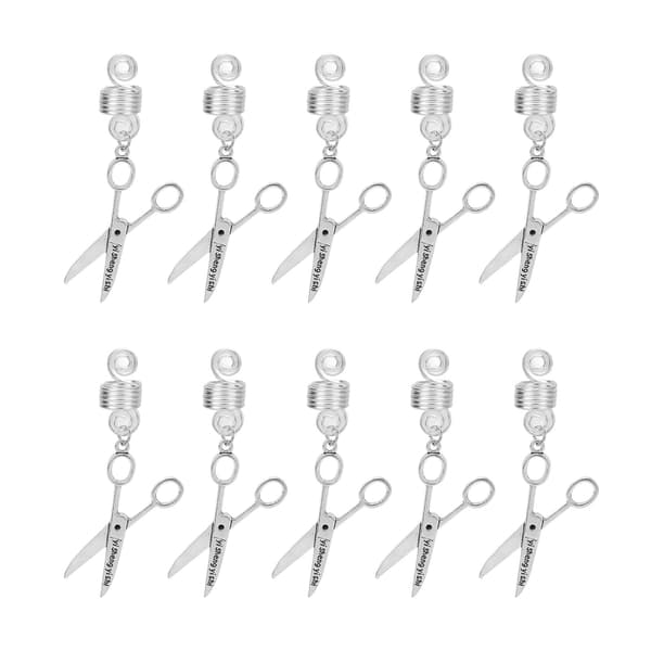 10 st skäggsmycken dekorationspärlor sax fjäderformade legerade hår dreadlocks ringar