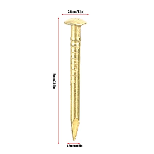 100 stk. runde hovedsøm messing møbelhængsel hardware tilbehør 10mm/15mm/18mm/22mm18mm længde