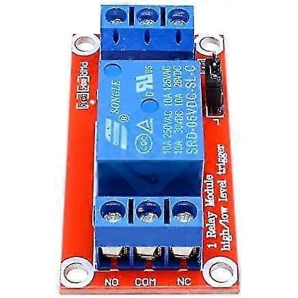 Starlight-5st 5V 1-vägs Relämodul Med Optokopplare 1-vägs Relä Expansionskort Hög Och Låg Trigger Med LED Varningslampa (DC 0-5V)