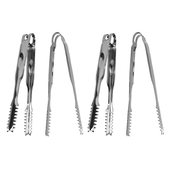 10 stk. istang i rustfritt stål, matserveringstang, enkel å rengjøre, sterkt grep, allsidig for fest, kjøkken, grill, BBQ, bar, 17,6 cm / 6,9 tommer
