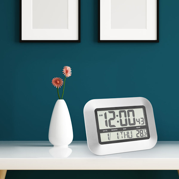 Hushålls multifunktionell modern digital klocka elektronisk termometer med kalenderdisplay
