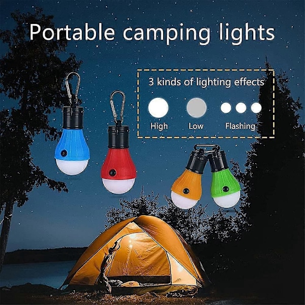 Campinglykta, 4 st Bärbara LED-lampor, LED Campinglampa Lykta Batteridriven Campinglampa