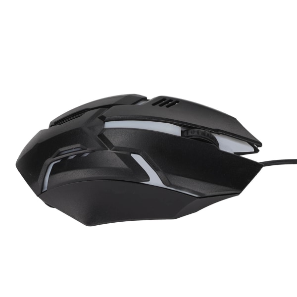 Gaming Mouse RGB Glödande Andningsljus 1600 DPI 3D Scroll Wheel Ergonomisk trådbunden USB Datormus för PC Le noir