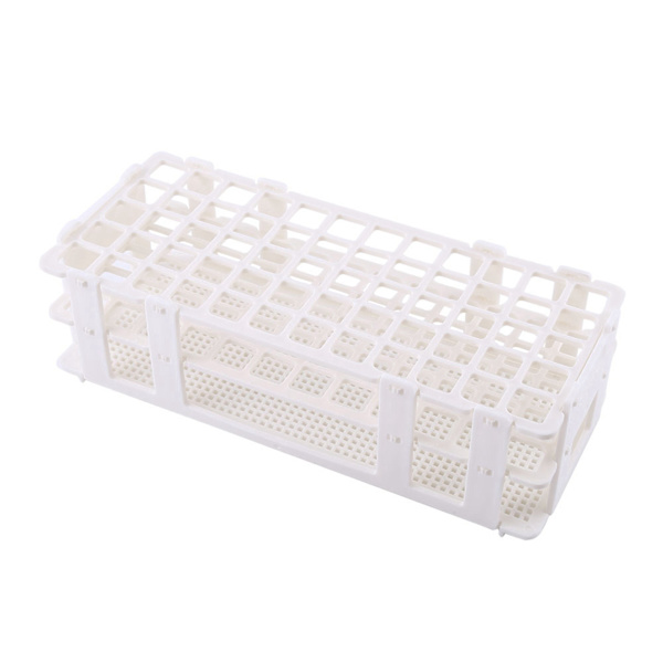 1 stk. reagensglasstativ i plast med 60 huller, holder, opbevaringsstativ, laboratorium, 3 lag, 16 mm hul