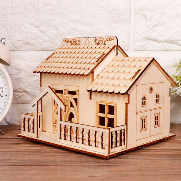 Miniatyr Villa Pengar Mynt Förvaringslåda Spargris Husmodell Heminredning (Triangulär Grind)