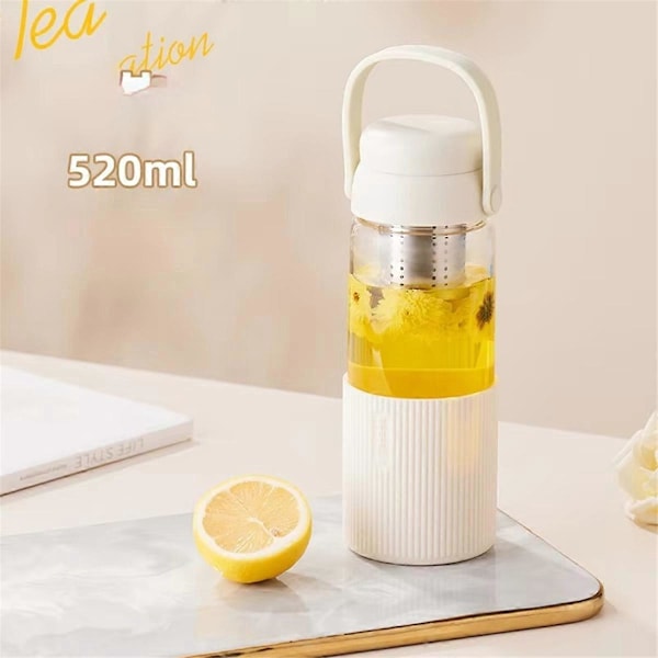 520ML Transparent Kaffekrus i Glas med Låg C