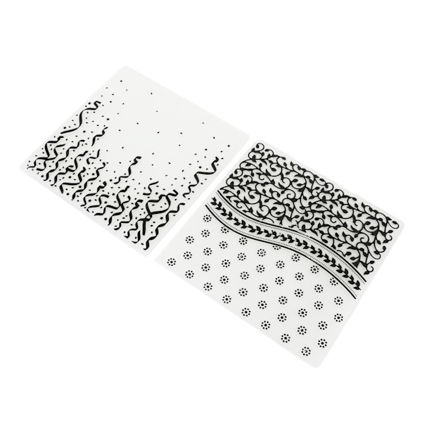 2 st präglingsmappar präglad textur 15,1x15,1cm/5,9x5,9in dekorativa plastpräglingsstenciler för DIY-pappershantverk