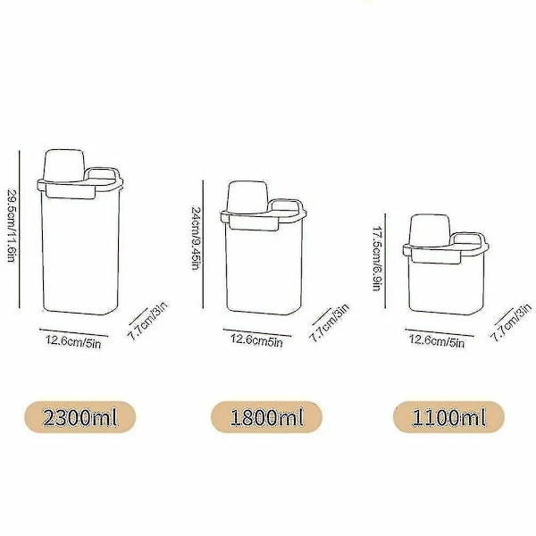 Lufttæt Vaskepulverbeholder Pulver Opbevaringsboks Klar Vask-B1 2300ML
