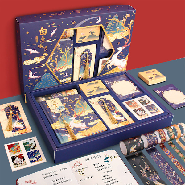 Scrapbooking-kit 3D Stereo Söt Djur Tema Papper Estetiskt Scrapbook-kit för Examenssäsong Vit Hjort