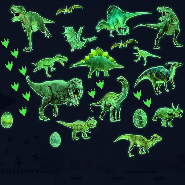 Hohtavat dinosaurus-tarrat lastenhuoneen sisustukseen