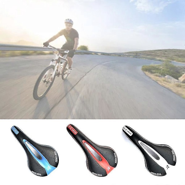 Cykelstol Cykelsadel Ersättning med Memory Foam-kudde Cykelsadel Vit röd