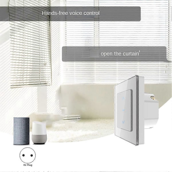 WiFi Smart Gardinbrytare Touch Design svart EU-kontakt