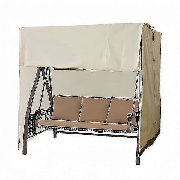 Gungskydd för uteplats, Vattentätt 210D Oxfordtyg Gungskydd för uteplats Beige 190*71*117cm