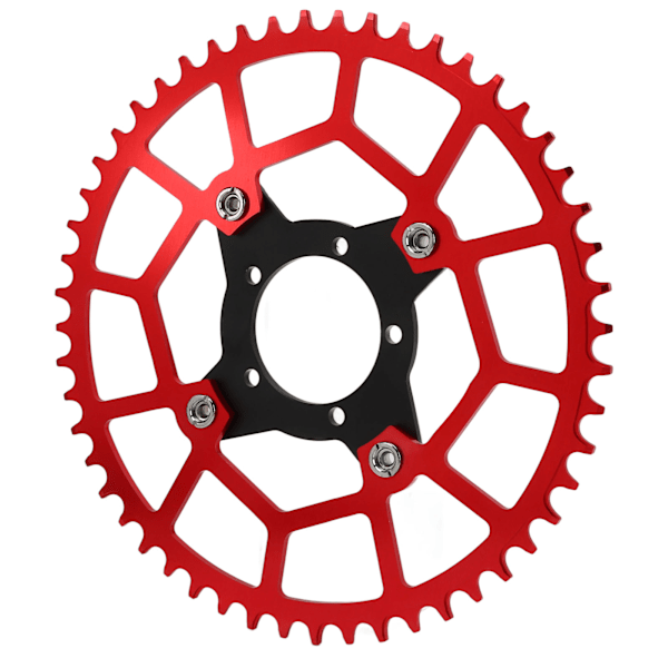 52T 104 BCD kjedeblad og adapter i aluminiumlegering litiumbatteri modifikasjonstilbehør for Bafang Mid Drive Motor Rød