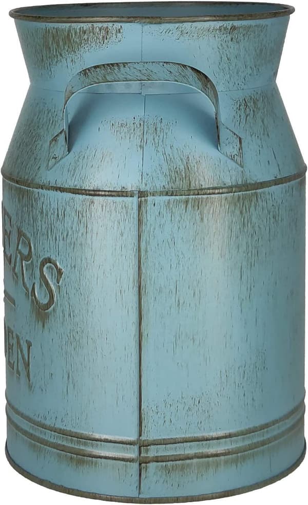 Vintage Jern Blomstervase Rustik Landhusstil Mælkekande