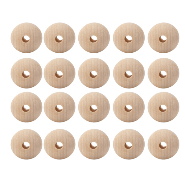 100 stk træperler 25 mm diameter DIY-fremstilling Klassisk Elegant Burlywood Dekorativ Praktisk Håndværk Træafstandsperle