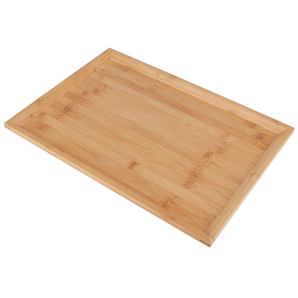 Husholdning Kjøkken Rektangulær Bambus Matserveringsbrett Tebrett For Grillmat Snacks KakeL 44.3x32.3x2.2cm