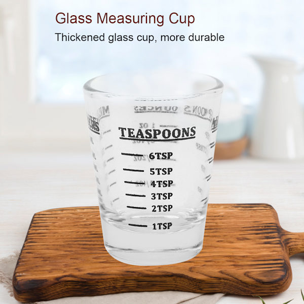 Liten glassmålekopp Oz / ml / teskje / spiseskje 4 vekter 1 unse 30 ml kjøkkenverktøy