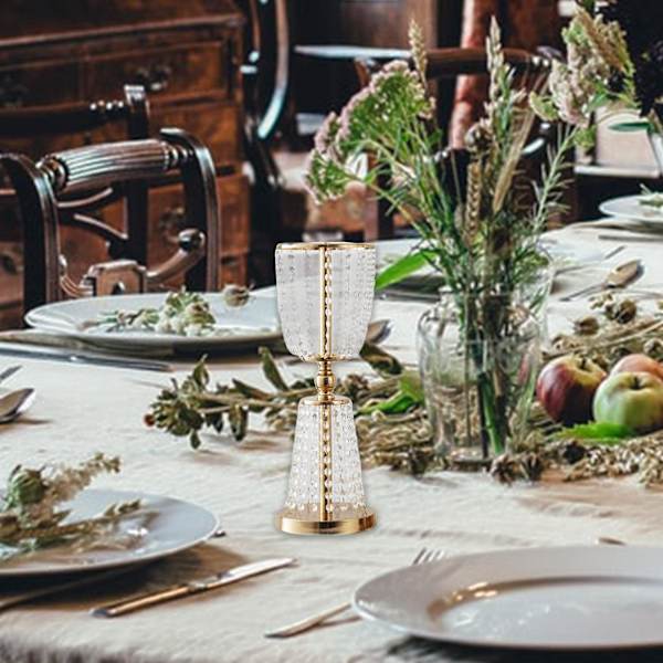 Ljusstake Vägvisare Bröllop Centerpiece Dekor Vas Gyllene 60cm
