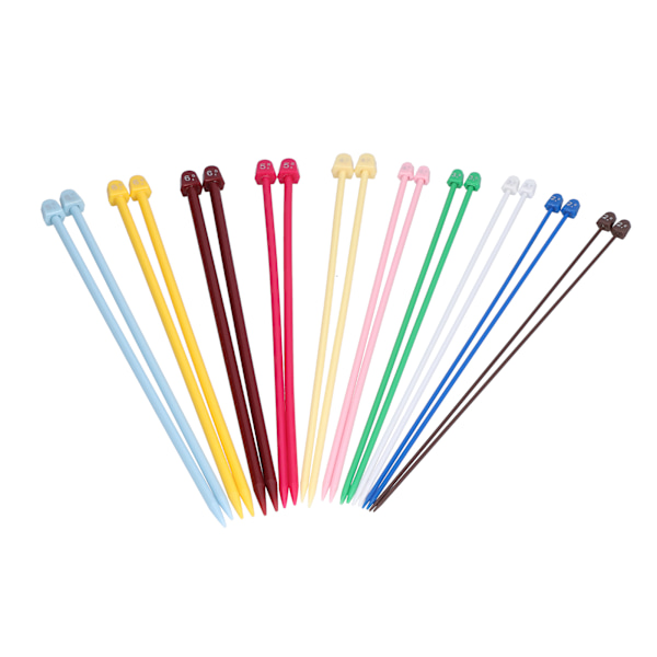 20 st stickor i flera färger, 27 cm, bärbara stickor i plast för DIY-entusiaster