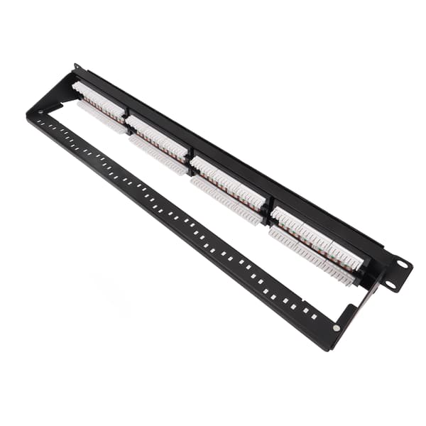 RJ45 Genomkoppling 24 Portar Anti-interferens 10G Ethernet Stöds CAT5e Patchpanel för 19 tums Rackskåp