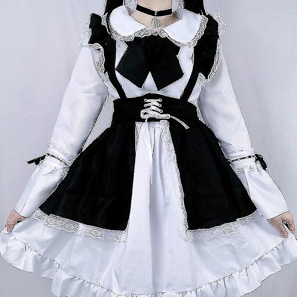 Cafe Cosplay Maid-antrekk for kvinner og menn - Anime Lolita-forklekjole Kvinne-M