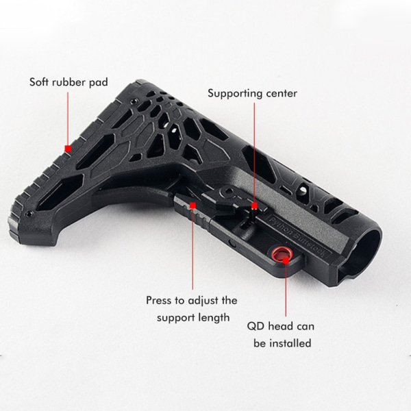 Utomhuskit med fast lager Pythoner Grain Hollow Nylon Lättvikt Red Dot Tail Bracket Utomhussport Modifiering Tillbehör