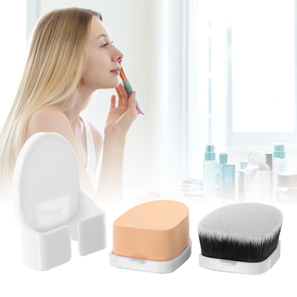 Multifunktionel Foundation Makeup Børste Elastisk Kosmetisk Pudderbørste Makeup Værktøj Hvid