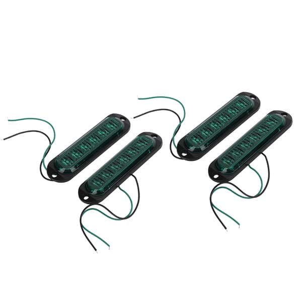 4 stk. 6LED billamper IP65 vanntett 90LM lastebillamper trygg kjøring lastebilskiltlampe 12-24V Grønn