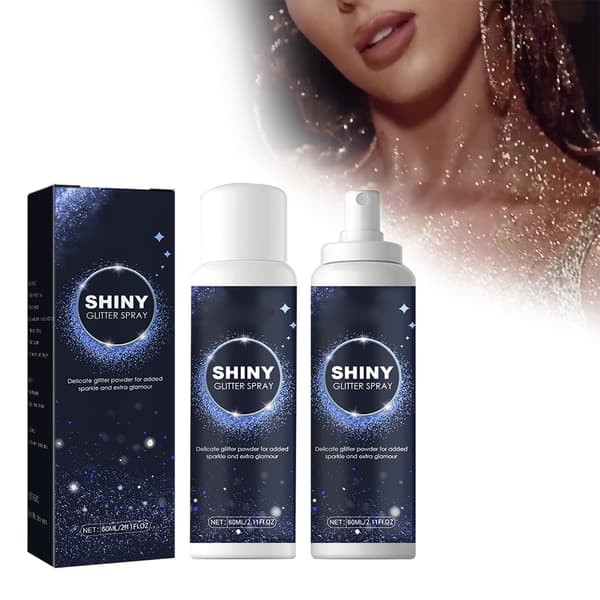 60 ml skinnende glitterspray Glitterspray til kvinder Glitterpulver Makeupspray Hår- og kropsglitterspray