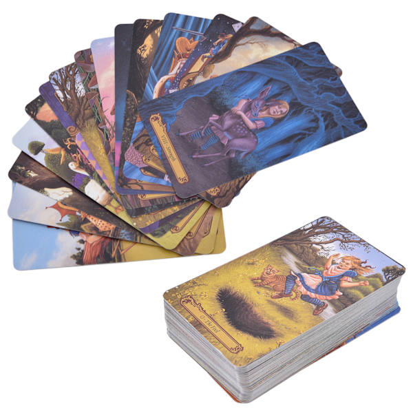 78PCS Wonderland Tarot-kort Divinasjonsverktøy Belagt Papir Engelsk Brettspill for Nybegynnere