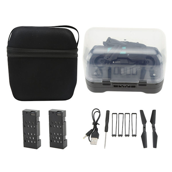 XT3 Drone med 1080P Dual HD-kamera Integreret 4-akset flyvemaskine Optisk flowpositionering Mini RC Drone Dobbelt batterier