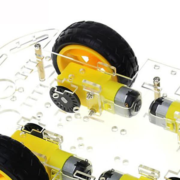 Smart Robotbilssats Akryl Dubbel 4WD DIY Smart Robotbilchassi-sats för Hantverk