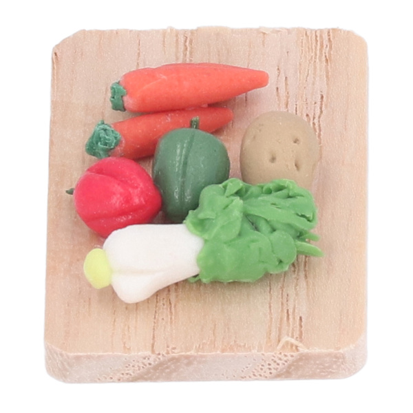 1:12 skala dockhuskål morot potatis modell skärbräda miniatyr lera grönsaker dekoration