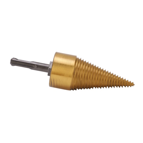 Twist Firewood Splitter Wood Cone Punch Drill Bit Rund Skaft TiPlating Split Tool 42mm L