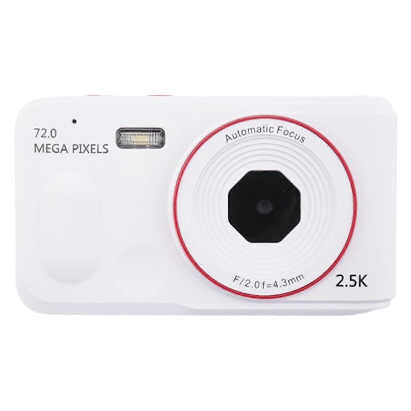 Digitalkamera 16x Digital Zoom Autofokus 2.5K HD 72MP Hvit