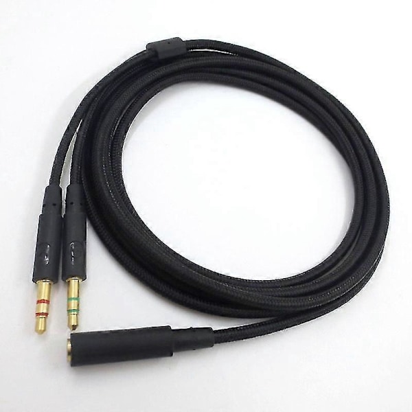 3,5 mm Universal 2 i 1 Gaming Headset Audio- Forlængerkabel kompatibelt med HyperX Cloud II/Alpha-/Cloud Flight/C