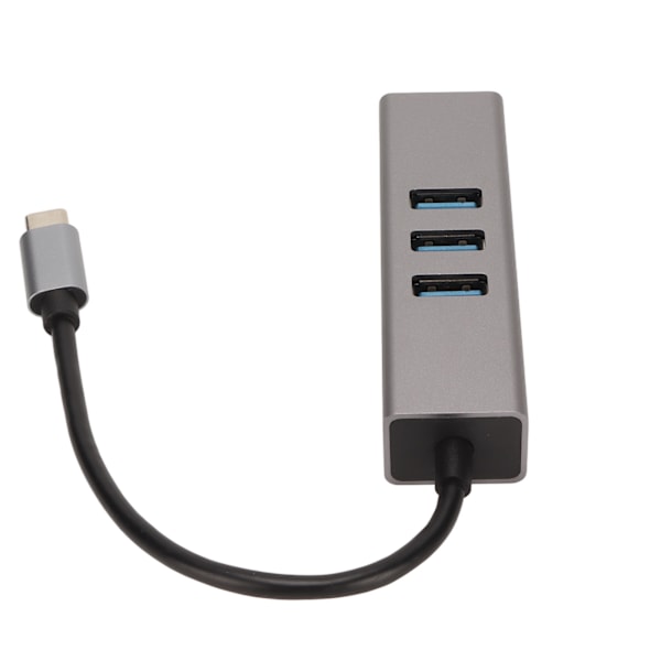 USB C Hub USB C till RJ45 Adapter 5 Gbps Plug and Play USB dockningsstation för Windows för OS X för Linux Silver Grey