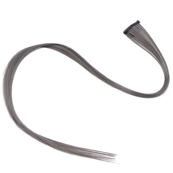 Farvede Clipin Hår Extensions Highlight Syntetisk Party Hår Extensions i Én Del (Grå)