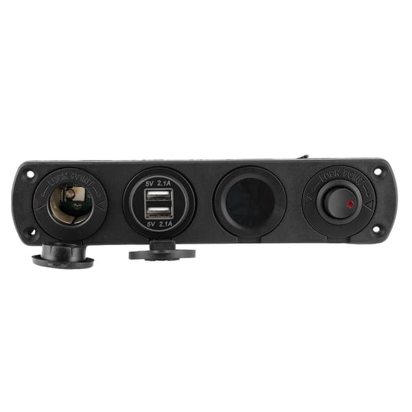 12V 4.2A 4-hulls bryterpanel sigarettennerlader 2 USB LED temperaturspenningsdisplay for båt bil lastebil