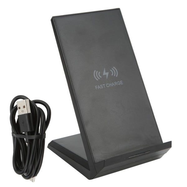 2 i 1 trådløs oplader telefonholder A5 sort bund silikone pad 2000MA trådløs opladningsstander
