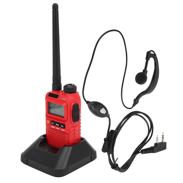 Kannettavat Walkie Talkie -sarja Kädessä pidettävä LCD-näyttö Walky Talky Kuulokkeilla 100‑240V Punainen EU-pistoke 100‑240V