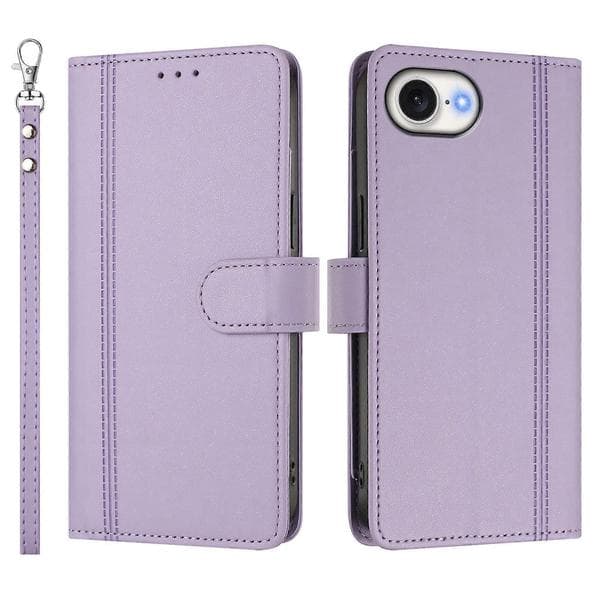Kompatibel med iPhone 16e / iPhone 17e Fodral 9 Kortplatser PU Läder Flip Plånboksfodral med Handrem