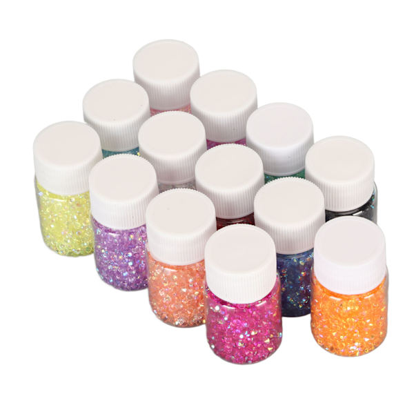 13 farver Nail Rhinestone DIY Farve Plating Process Farveægte spids Ryg Små Rhinestones til bryllupsborde Banketborde